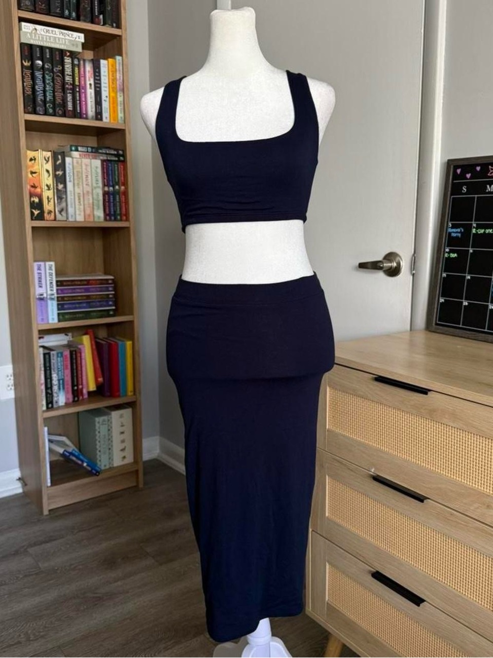naked wardrobe crop top and skirt set